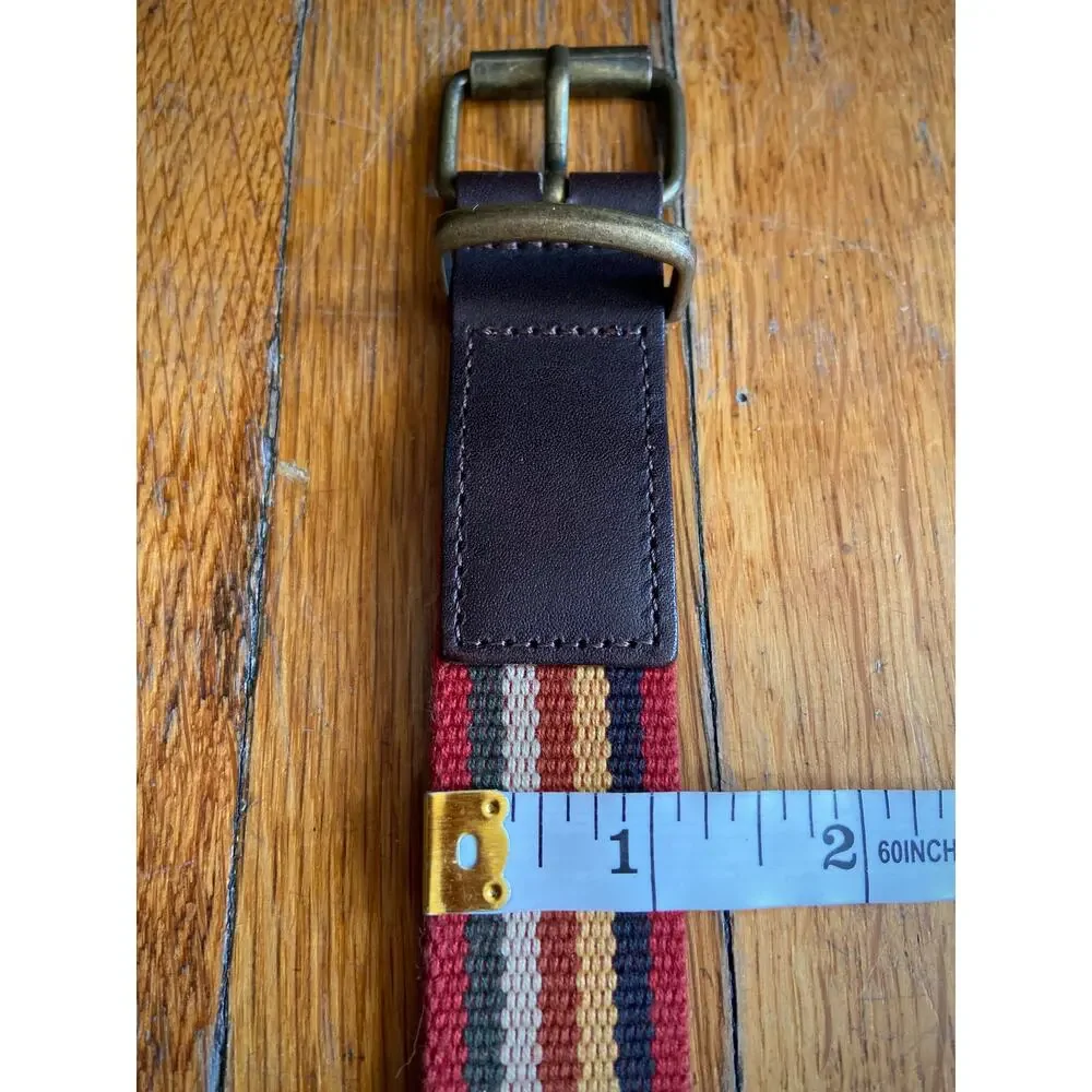 FRENCH CONNECTION UK Multicolored Stripe Belt w/Leather Trim sz 32 (US sz XS)